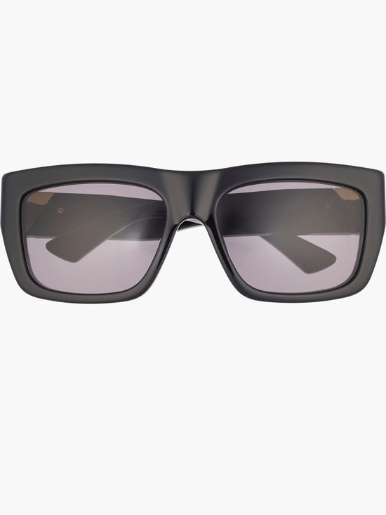 Bottega Veneta Accessories - Bottega Veneta Black Square Frame Sunglasses with Gray Lenses